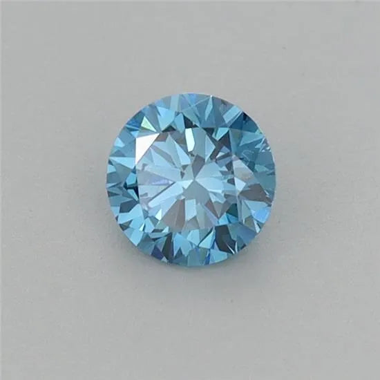 0.31ct Round Lab Grown Diamond (Colour Fancy Vivid Blue, Clarity VS2, Cut EX, IGI Certified)