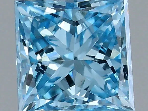 0.33ct Princess Lab Grown Diamond (Colour Fancy Vivid Blue, Clarity VS2, IGI Certified)