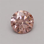 0.37ct Round Lab Grown Diamond (Colour Fancy Intense Pink Orange, Clarity VVS2, Cut ID, IGI Certified)