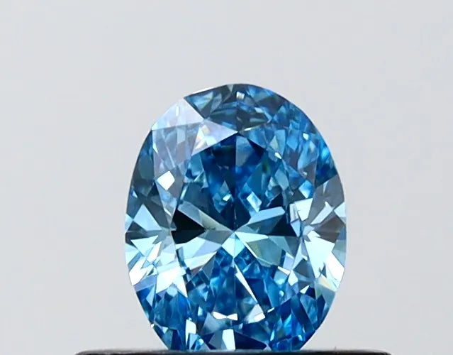 0.51ct Oval Lab Grown Diamond (Colour Fancy Vivid Blue, Clarity VVS2, IGI Certified)