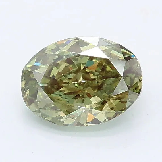 0.94ct Oval Lab Grown Diamond (Colour Fancy Vivid Green, Clarity VS2, IGI Certified)