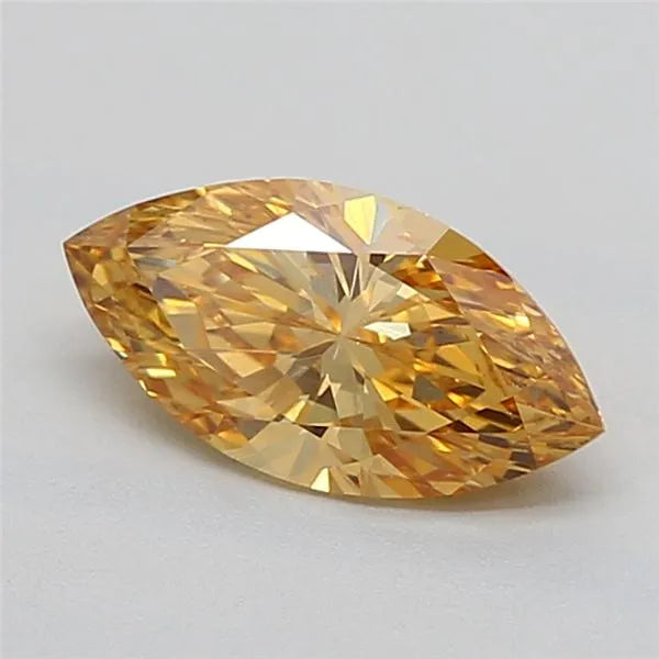 0.98ct Marquise Lab Grown Diamond (Colour Fancy Vivid Brownish Yellow, Clarity VS2, IGI Certified)