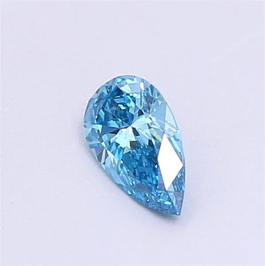 Diamante di laboratorio da 0,30 ct a forma di pera (Fancy Vivid Blue, purezza VS2, IGI)