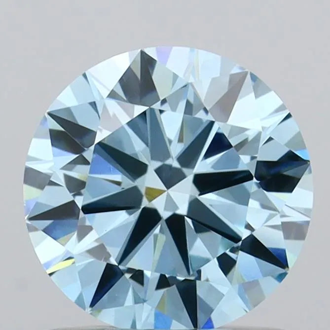 1.01ct Round Lab Grown Diamond (Colour Fancy Vivid Blue, Clarity VVS2, Cut EX, IGI Certified)