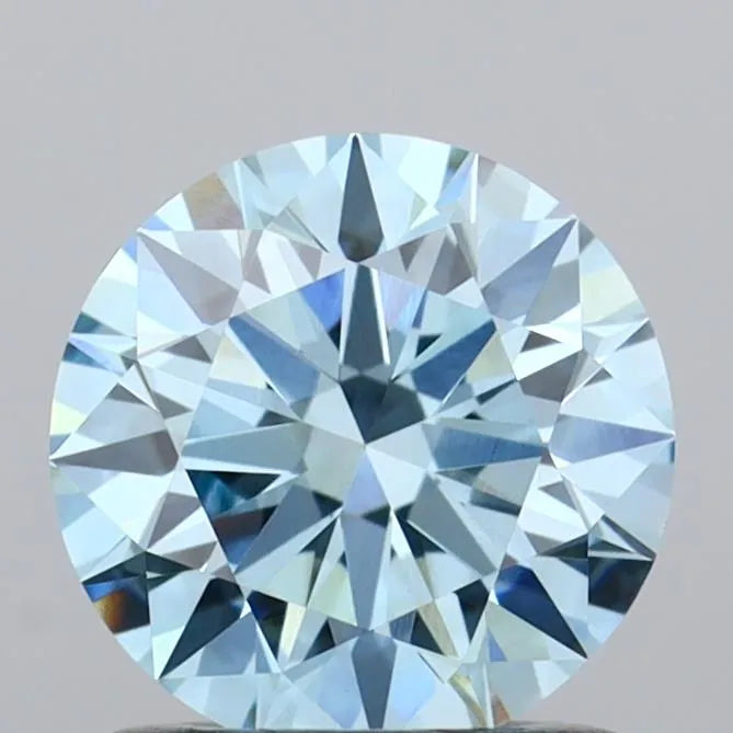1.01ct Round Lab Grown Diamond (Colour Fancy Vivid Blue, Clarity VVS2, Cut ID, IGI Certified)
