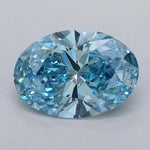 1.02ct Oval Lab Grown Diamond (Colour Fancy Vivid Blue, Clarity VVS2, IGI Certified)