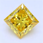 1.06ct Princess Lab Grown Diamond (Colour Fancy Vivid Yellow, Clarity VVS2, IGI Certified)