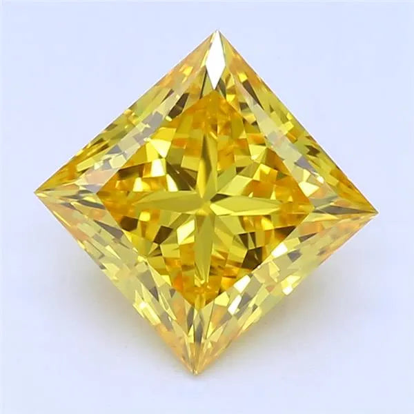 1.06ct Princess Lab Grown Diamond (Colour Fancy Vivid Yellow, Clarity VVS2, IGI Certified)