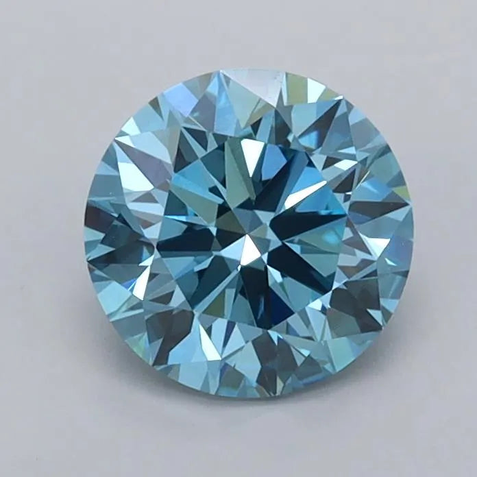 1.06ct Round Lab Grown Diamond (Colour Fancy Vivid Blue, Clarity VS1, Cut ID, IGI Certified)