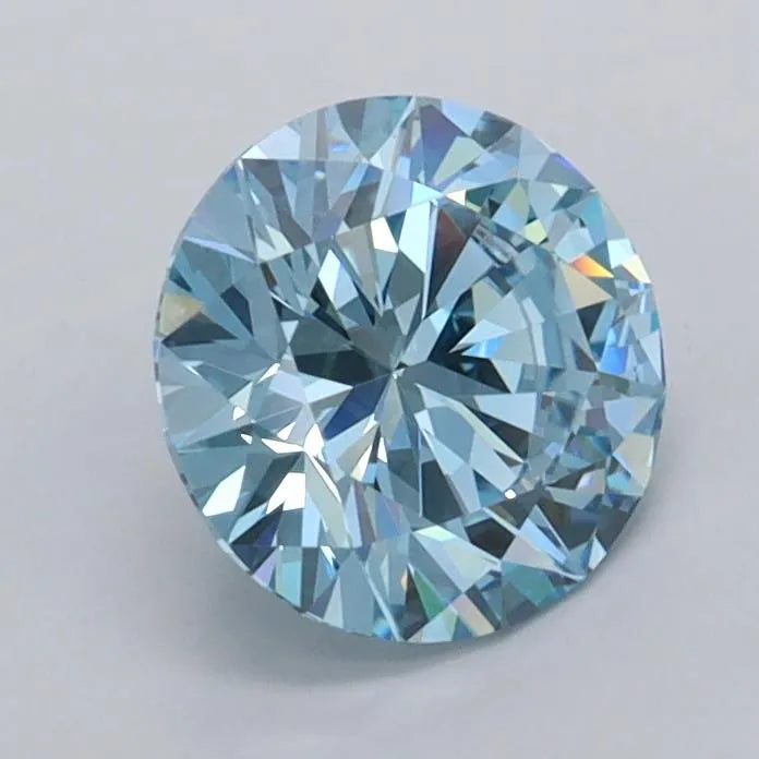 1.16ct Round Lab Grown Diamond (Colour Fancy Vivid Blue, Clarity VVS2, Cut EX, IGI Certified)