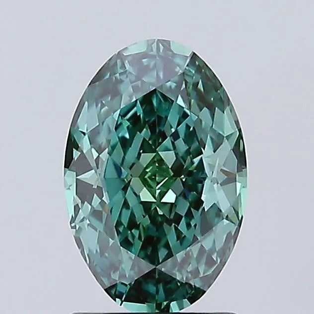 1.43ct Oval Lab Grown Diamond (Colour Fancy Vivid Green, Clarity VVS2, IGI Certified)
