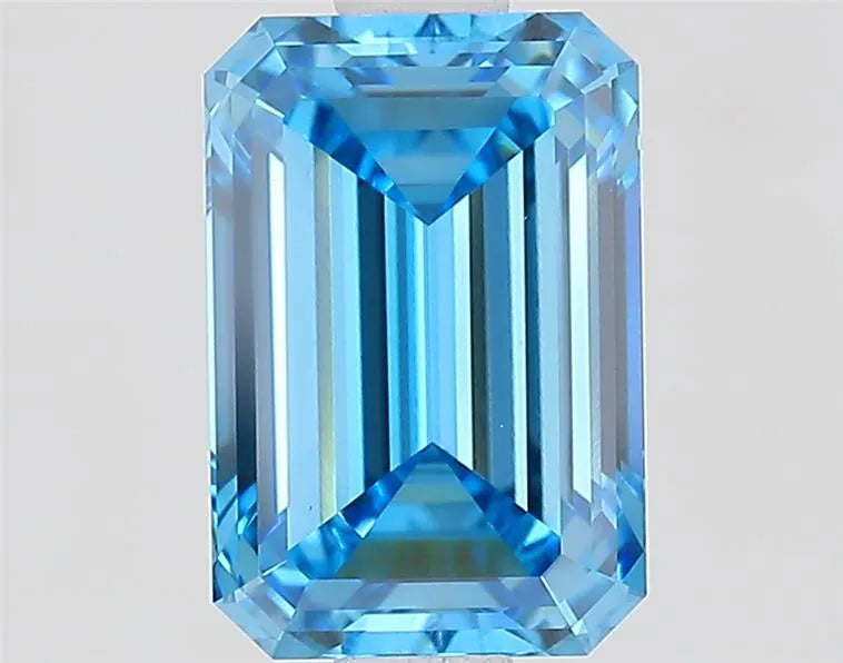 1.51ct Emerald Lab Grown Diamond (Colour Fancy Vivid Blue, Clarity VVS2, IGI Certified)
