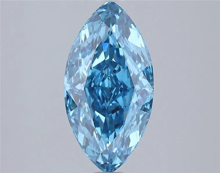 1.96ct Marquise Lab Grown Diamond (Colour Fancy Vivid Blue, Clarity VS1, IGI Certified)