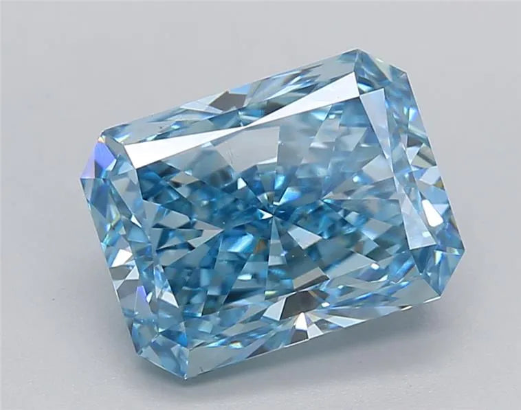 Diamond Cubic Blue 3.01ct Radiant Lab Grown Diamond (Fancy Blue Color, VS1 Clarity, GD Cu