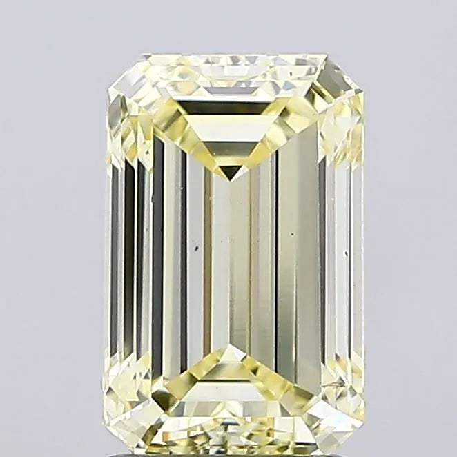 2.00ct Emerald Lab Grown Diamond (Colour Fancy Light Yellow, Clarity VS2, IGI Certified)