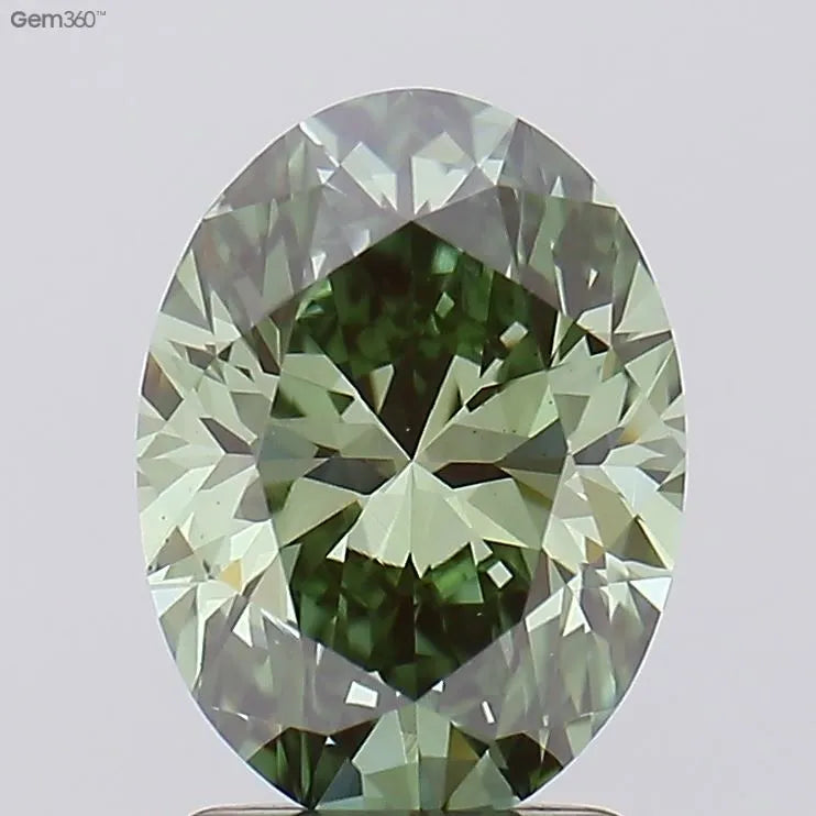 2.00ct Oval Lab Grown Diamond (Colour Fancy Vivid Green, Clarity VS2, IGI Certified)