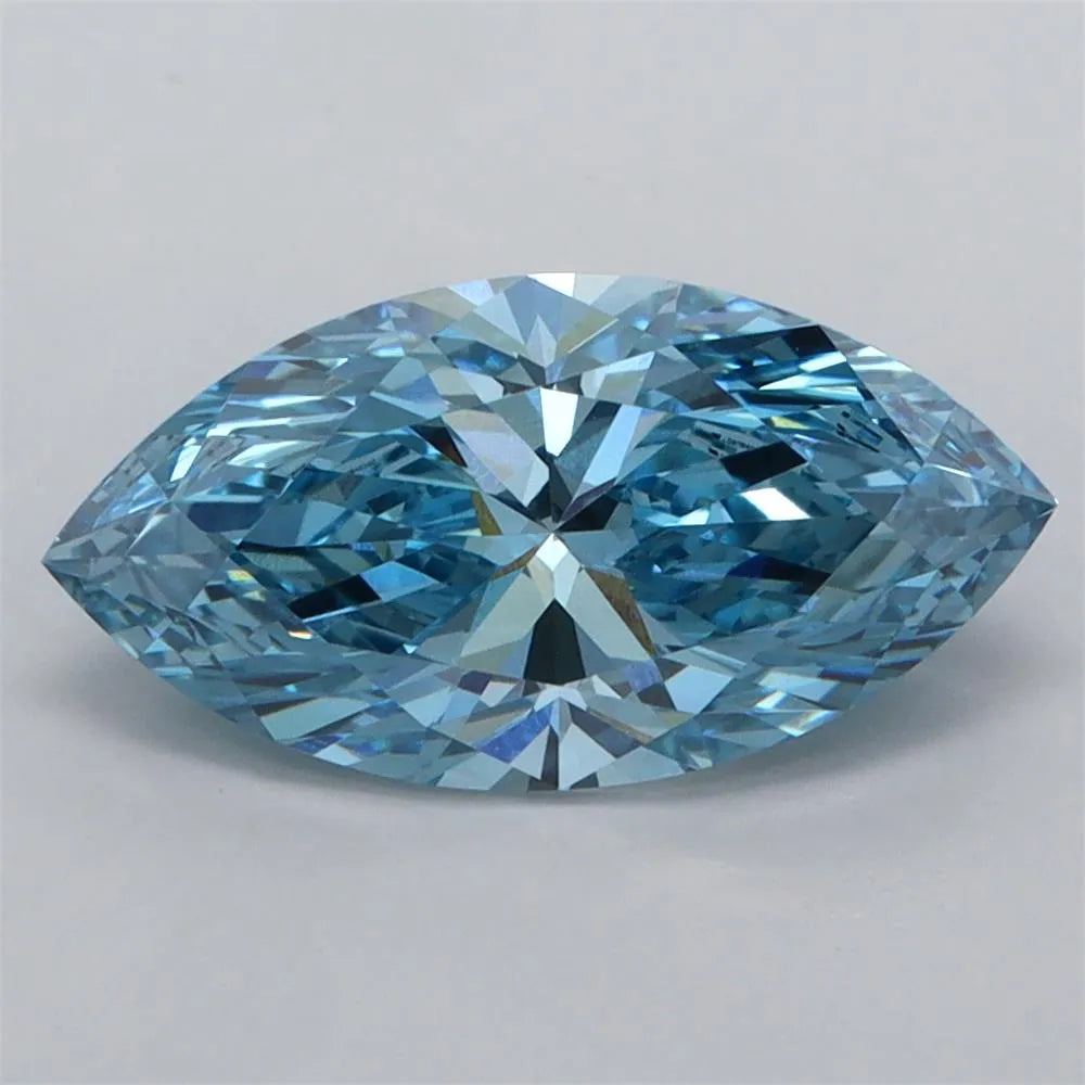 2.03ct Marquise Lab Grown Diamond (Colour Fancy Vivid Blue, Clarity VVS1, IGI Certified)