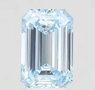 2.65ct Emerald Lab Grown Diamond (Colour Fancy Vivid Blue, Clarity VS1, IGI Certified)