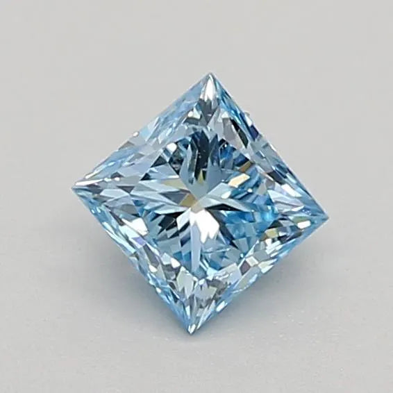Diamante Princess Lab Grown da 0,30 ct (colore Fancy Vivid Blue, purezza VS2, certificato IGI)