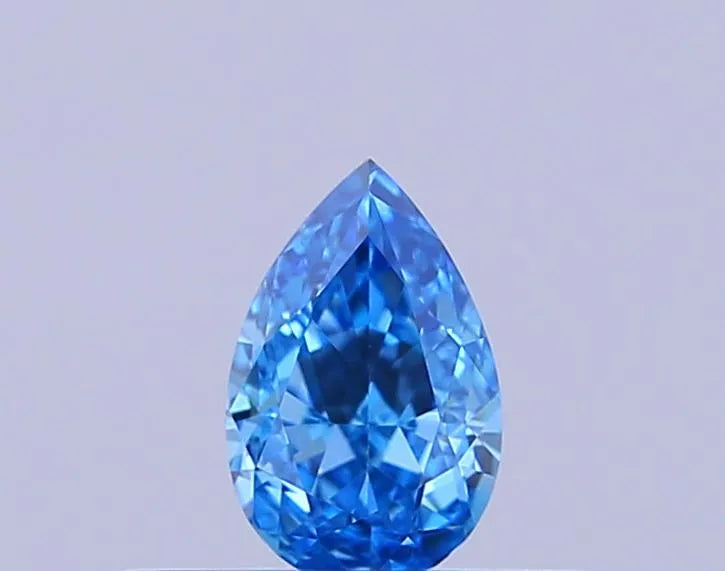 Diamante di laboratorio a forma di pera da 0,30 ct (colore Fancy Vivid Blue, purezza VS2, certificato IGI)