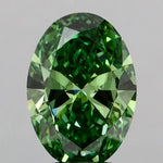 3.05ct Oval Lab Grown Diamond (Colour Fancy Vivid Green, Clarity VS2, IGI Certified)