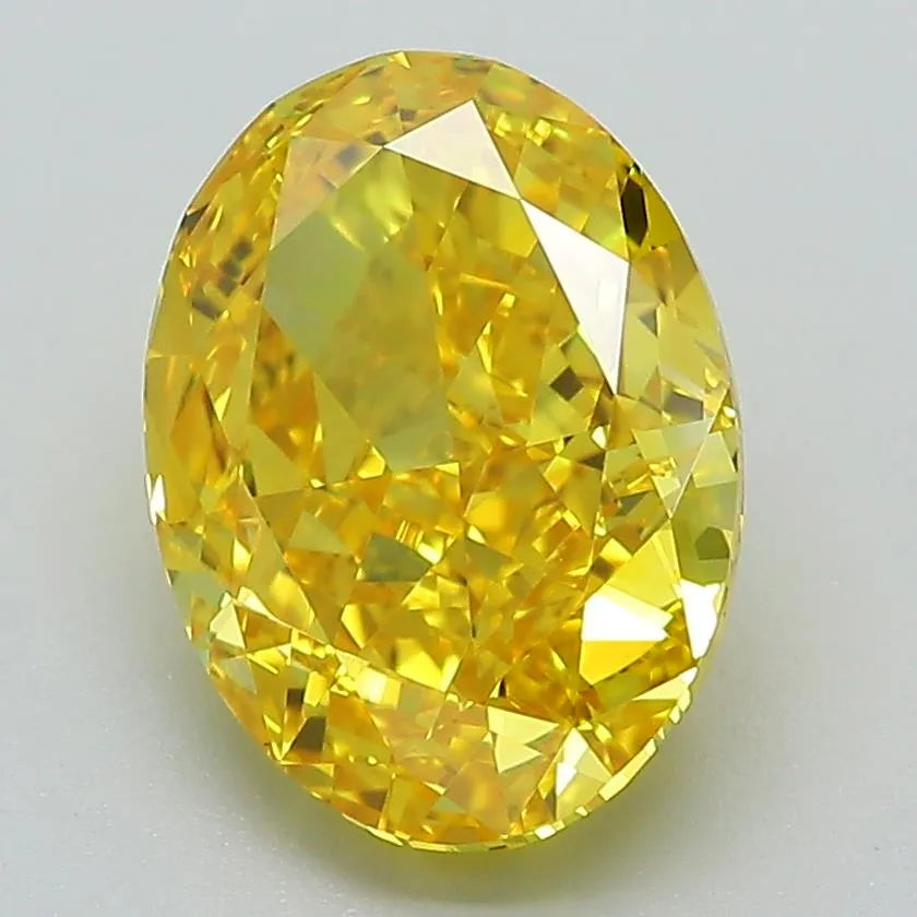 3.24ct Oval Lab Grown Diamond (Colour Fancy Vivid Yellow, Clarity VVS1, IGI Certified)