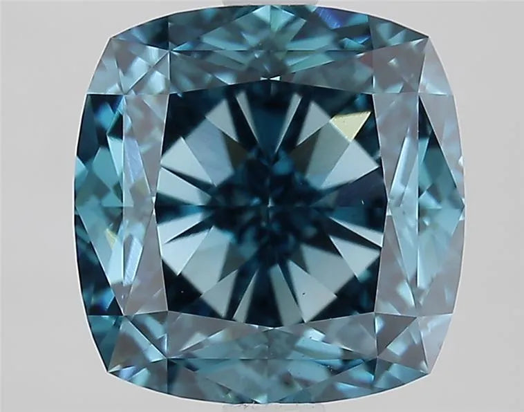 3.75ct Cushion modified Lab Grown Diamond (Colour Fancy Vivid Blue, Clarity VS1, IGI Certified)
