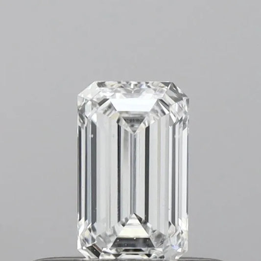 Diamante smeraldo da 0,32 ct coltivato in laboratorio (colore D, purezza VS2, certificato IGI)